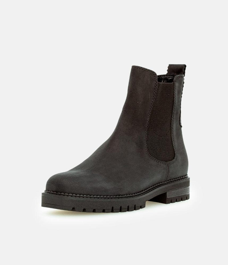 Gabor Wide Fit Black Nubuck Ankle Boots