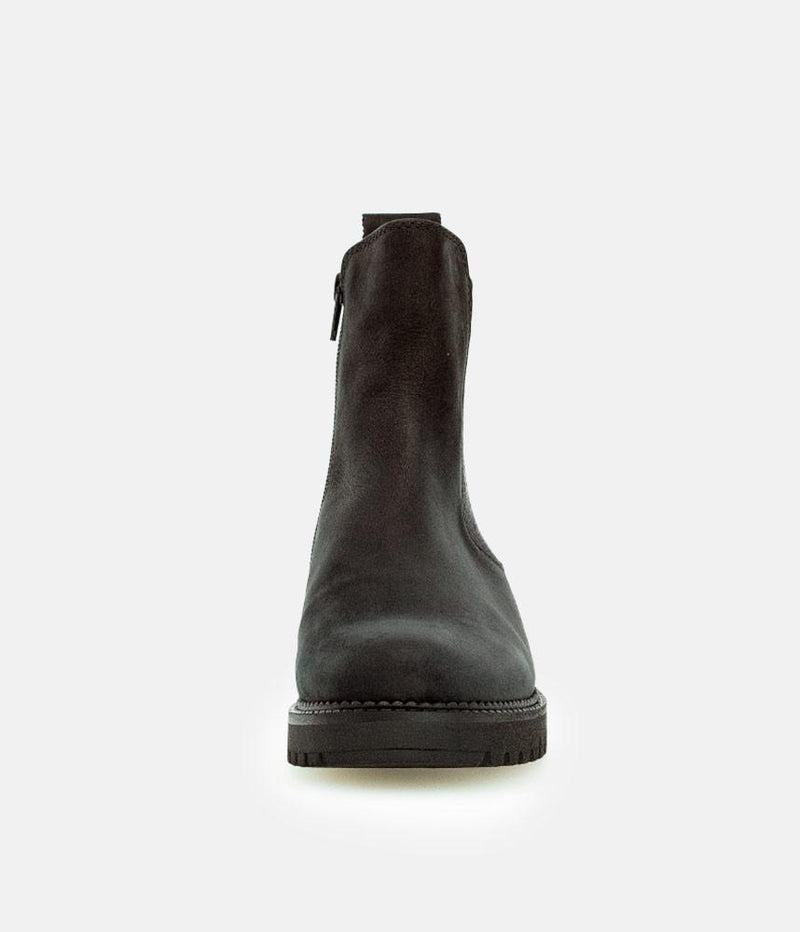 Gabor Wide Fit Black Nubuck Ankle Boots