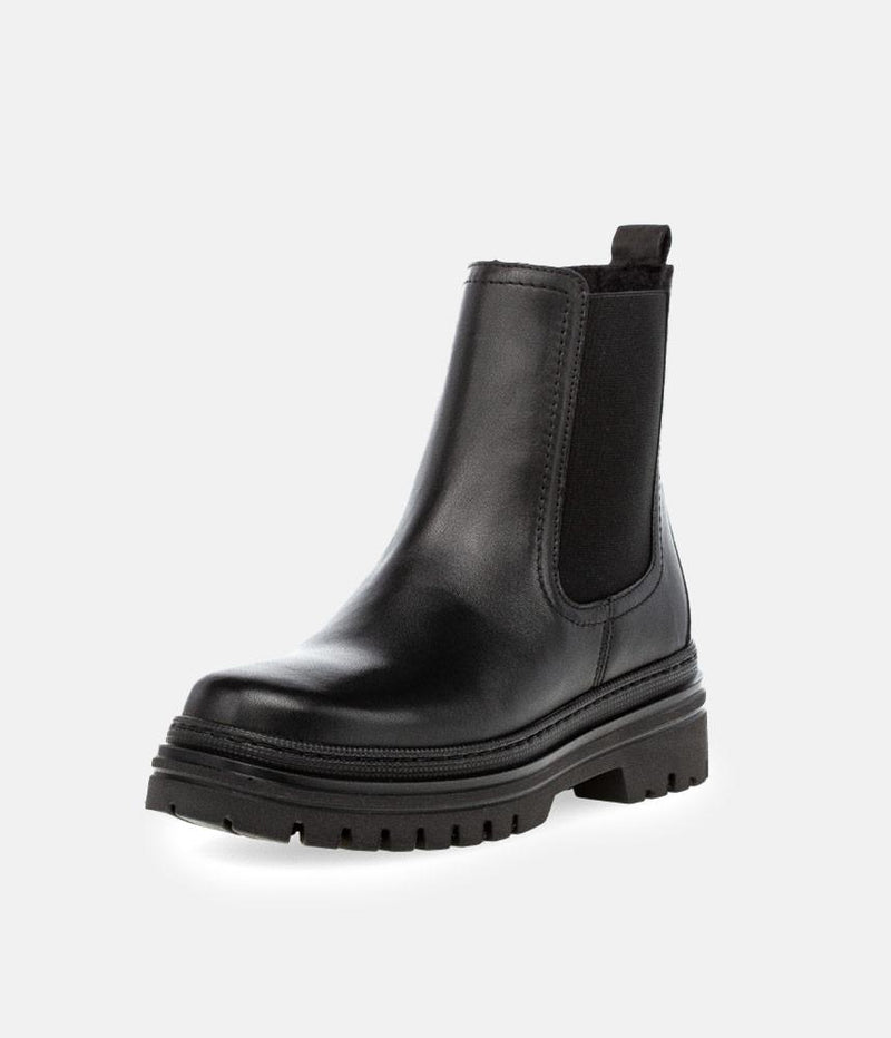 Gabor Fashionable Black Chelsea Style Ankle Boots