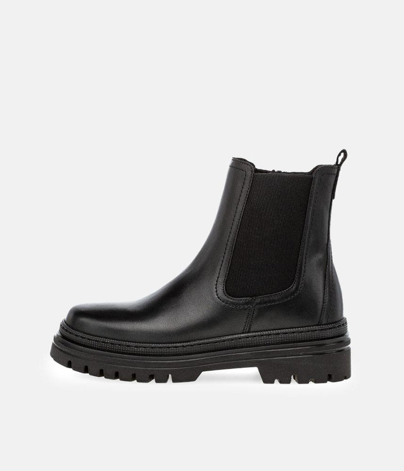 Gabor Fashionable Black Chelsea Style Ankle Boots