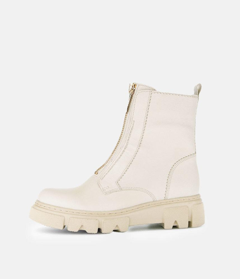 Gabor Funky Cream Front Zip Ankle Boots