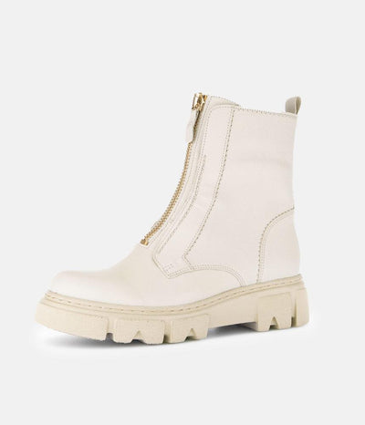 Gabor Funky Cream Front Zip Ankle Boots