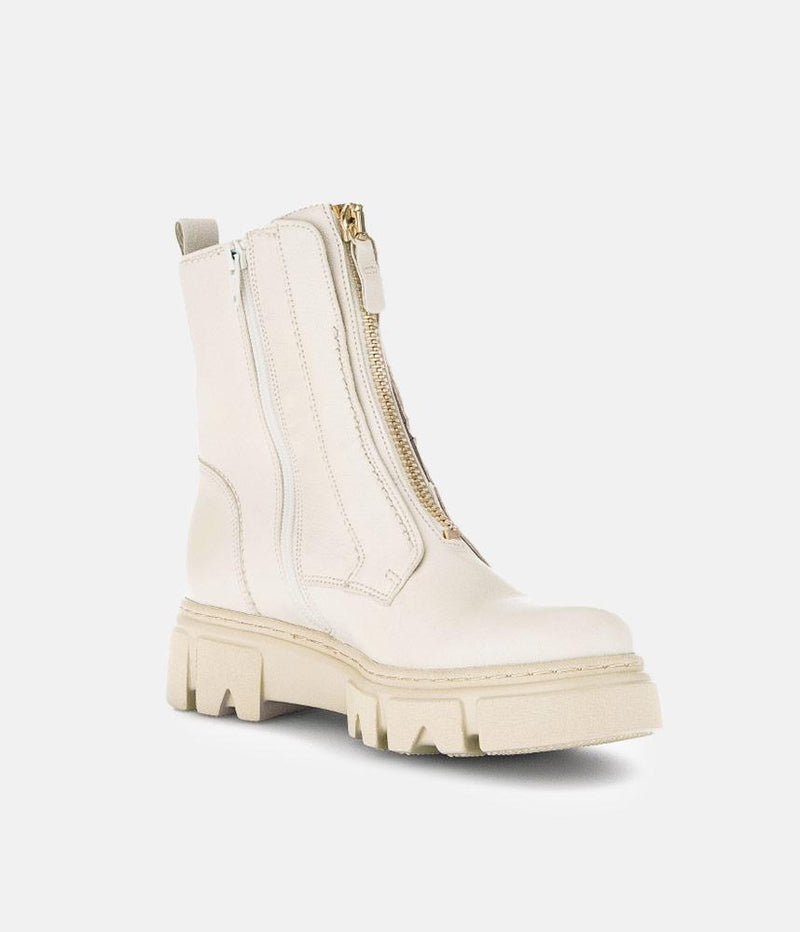 Gabor Funky Cream Front Zip Ankle Boots
