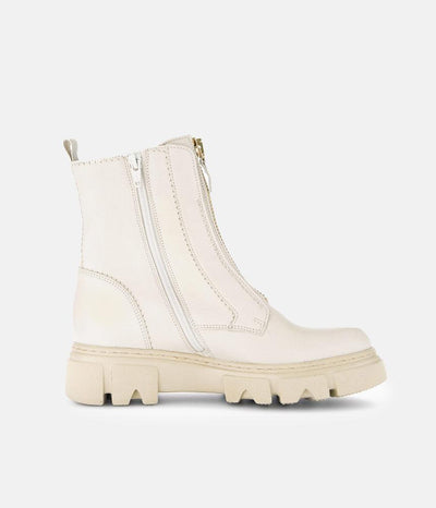 Gabor Funky Cream Front Zip Ankle Boots