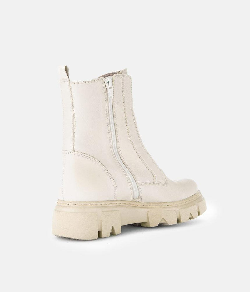 Gabor Funky Cream Front Zip Ankle Boots