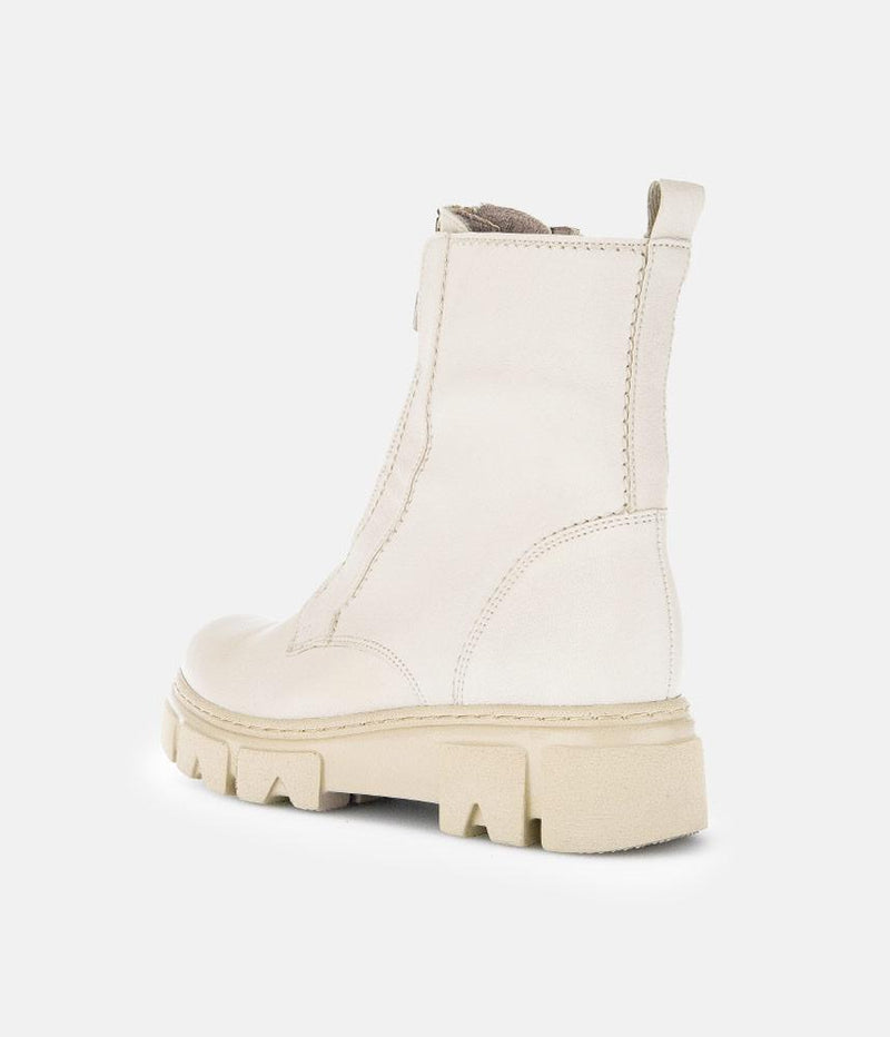 Gabor Funky Cream Front Zip Ankle Boots