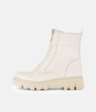 Gabor Funky Cream Front Zip Ankle Boots