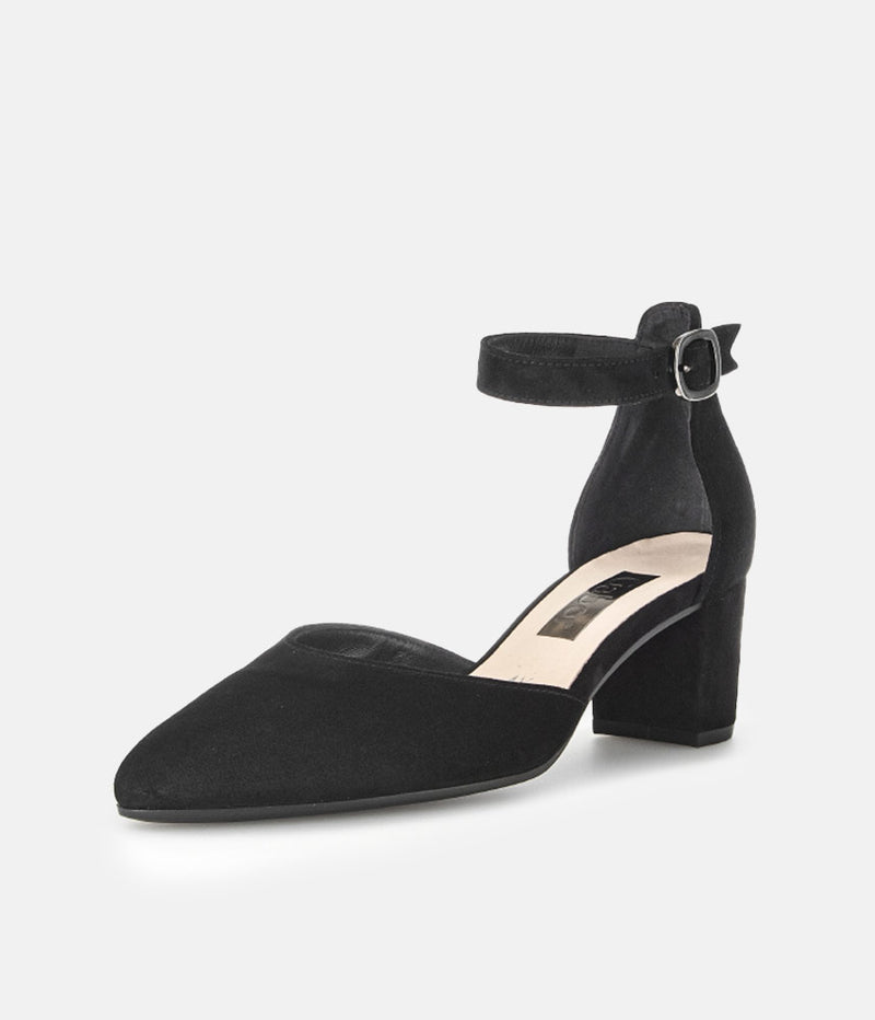 Gabor Fashionable Black Ankle Strap Heels