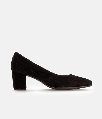 Gabor Plush Black Suede Block Heels