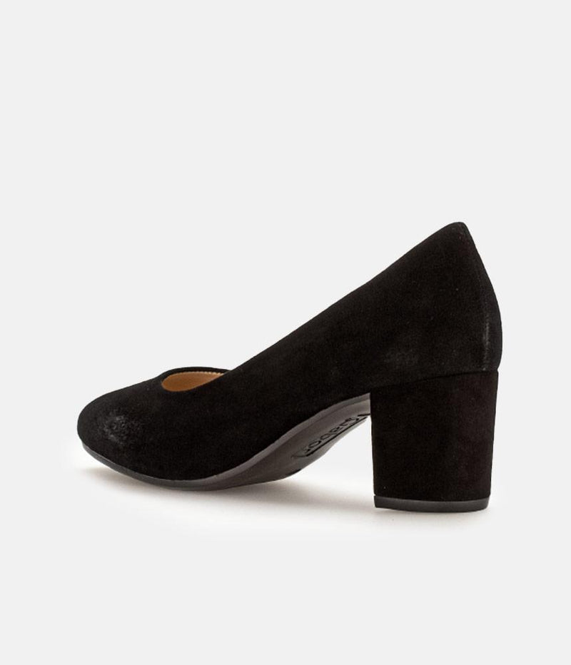 Gabor Plush Black Suede Block Heels