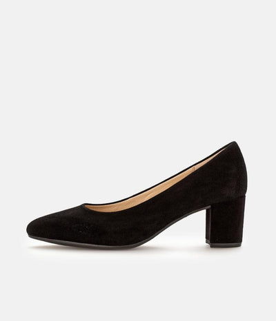 Gabor Plush Black Suede Block Heels