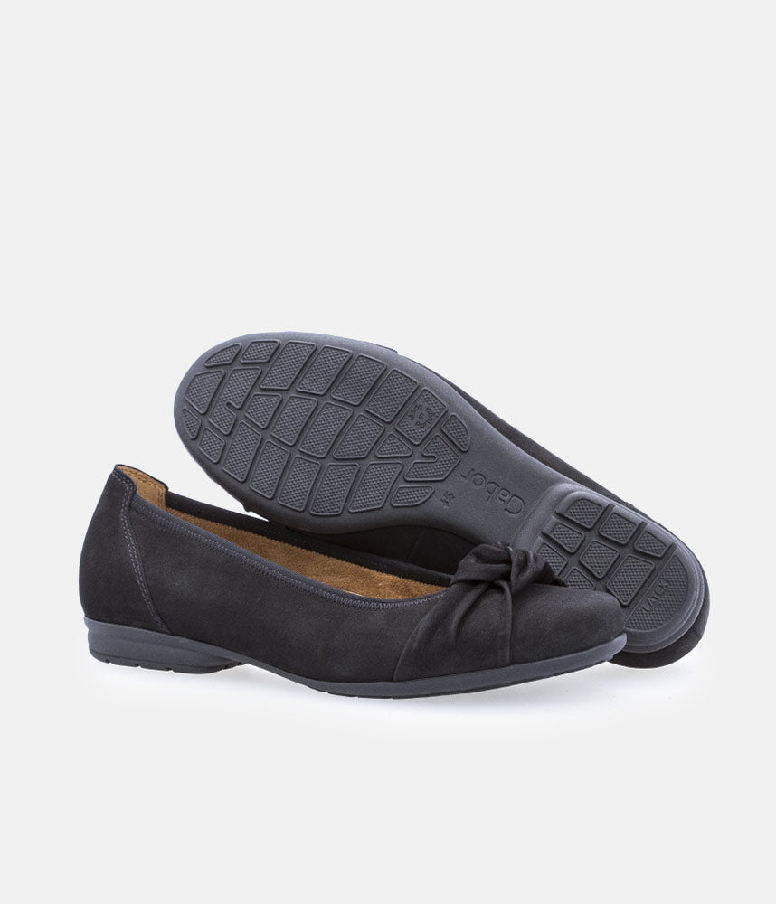 Gabor Plush Black Knot Slip On Shoe