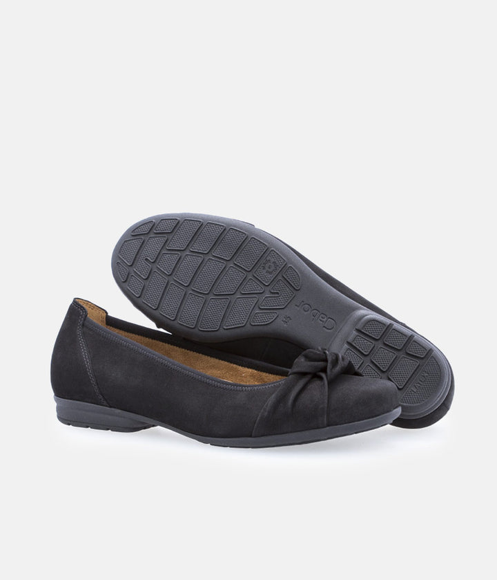Gabor Plush Black Knot Slip On Shoe