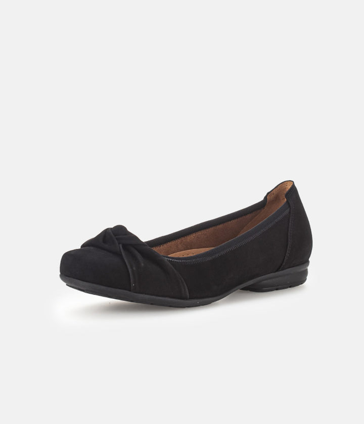 Gabor Plush Black Knot Slip On Shoe