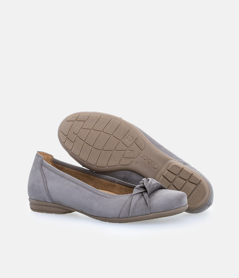 Gabor Plush Grey Knot Slip On Shoe
