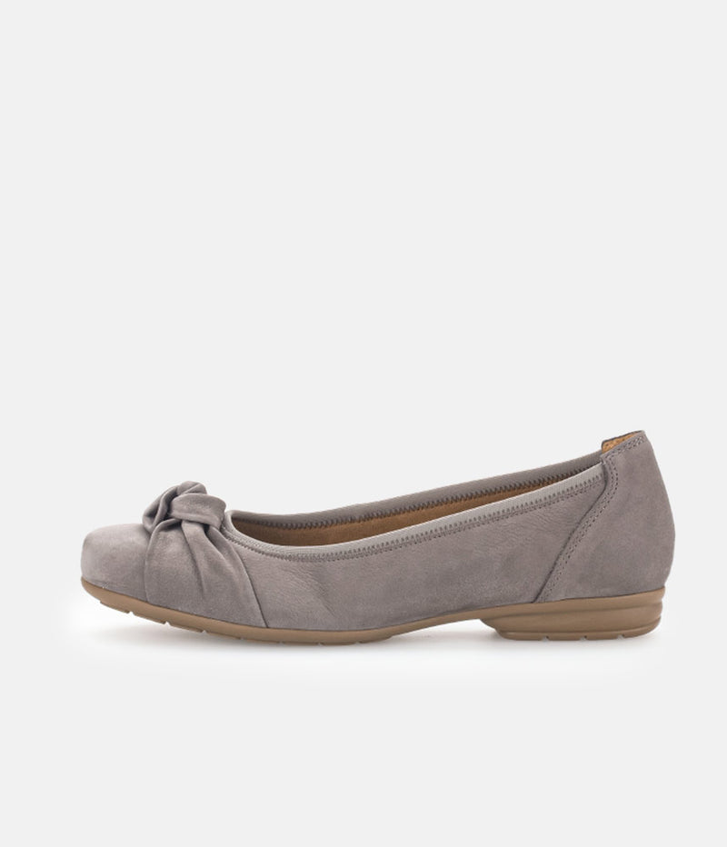 Gabor Plush Grey Knot Slip On Shoe