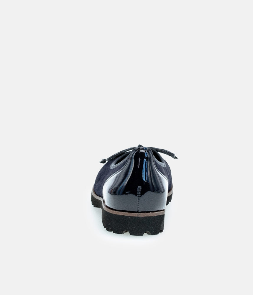 Gabor Stylish Navy Patent/Suede Ballerinas