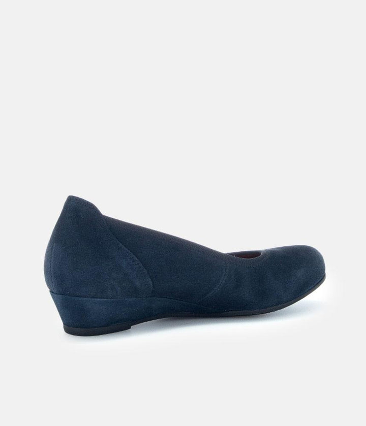 Gabor Plush Navy Suede Mini Wedges