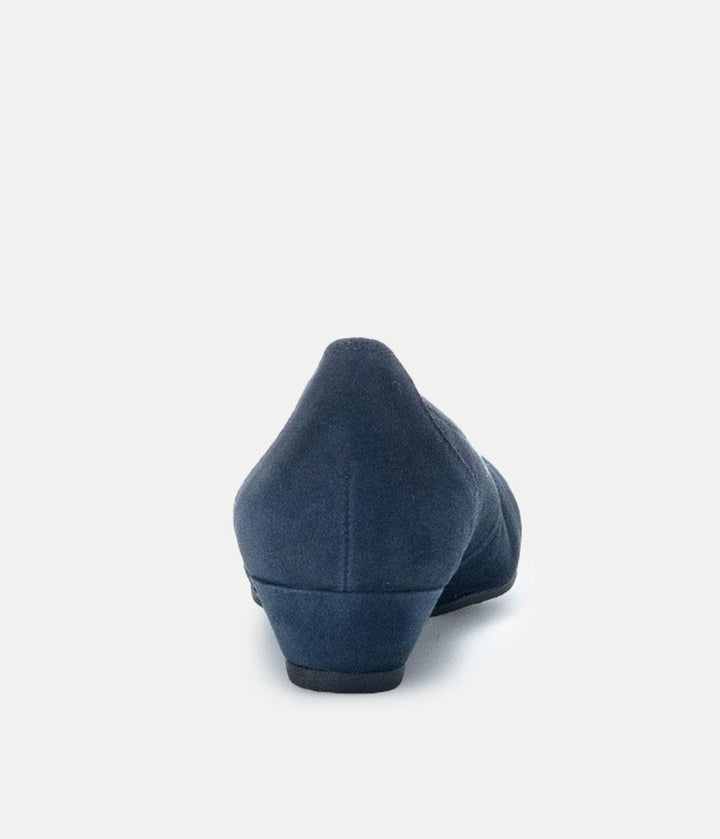 Gabor Plush Navy Suede Mini Wedges