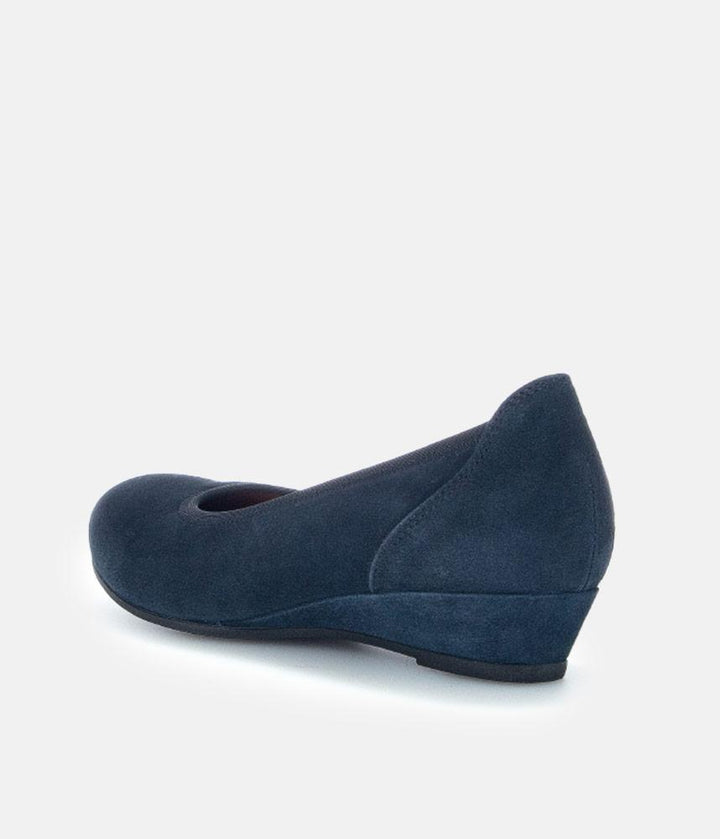 Gabor Plush Navy Suede Mini Wedges