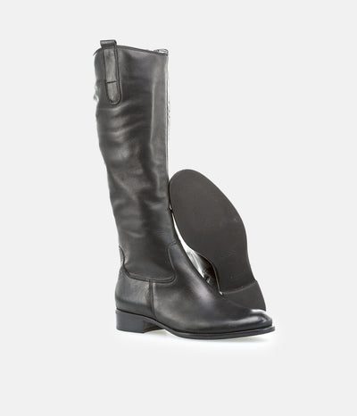 Gabor Stylish Slim Fit Long Black Leather Boots