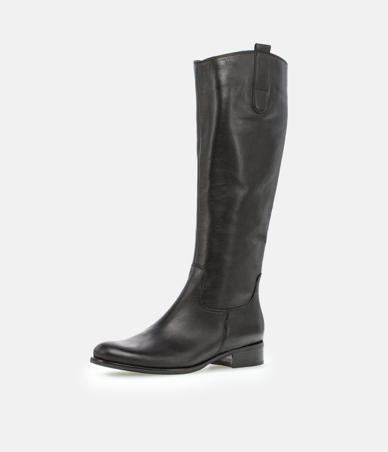 Gabor Stylish Slim Fit Long Black Leather Boots