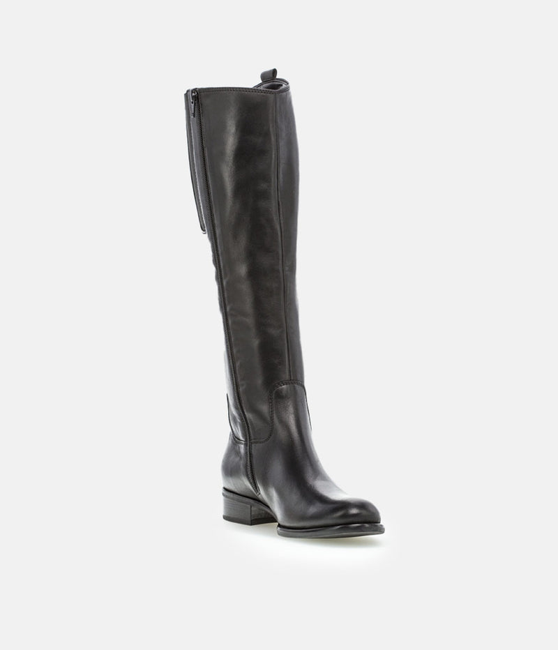 Gabor Stylish Slim Fit Long Black Leather Boots