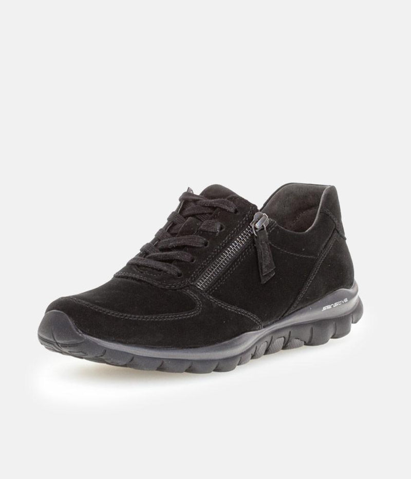 Gabor Sporty Black Rolling Soft Sneakers