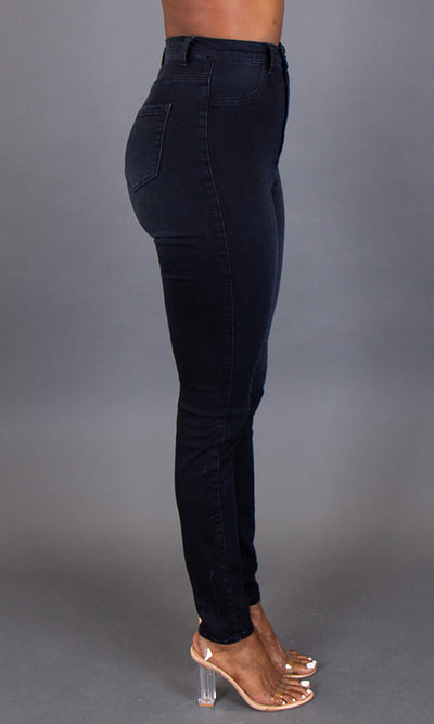 High Waist Skinny Jeans - Midnight Blue