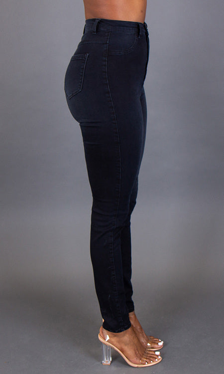 High Waist Skinny Jeans - Midnight Blue