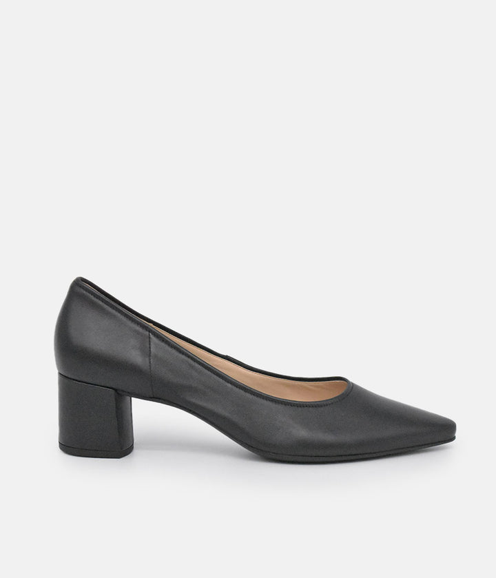 Hogl Premium Black Leather Block Heels