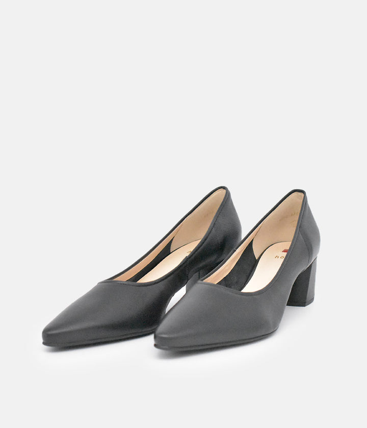 Hogl Premium Black Leather Block Heels