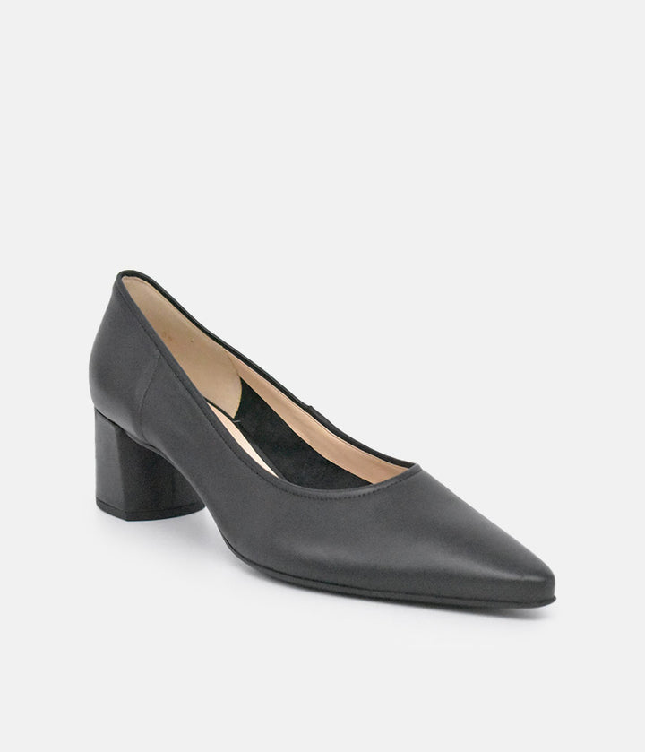 Hogl Premium Black Leather Block Heels