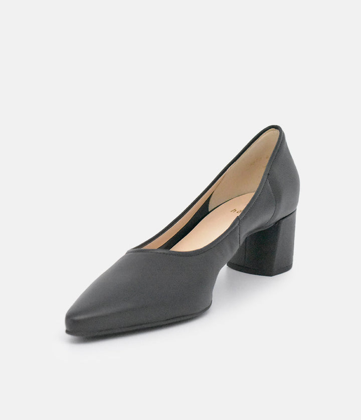 Hogl Premium Black Leather Block Heels