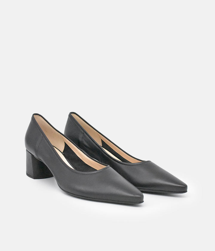 Hogl Premium Black Leather Block Heels
