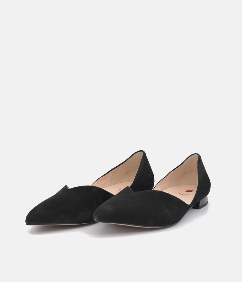 Hogl Chic Plush Black Suede Flats