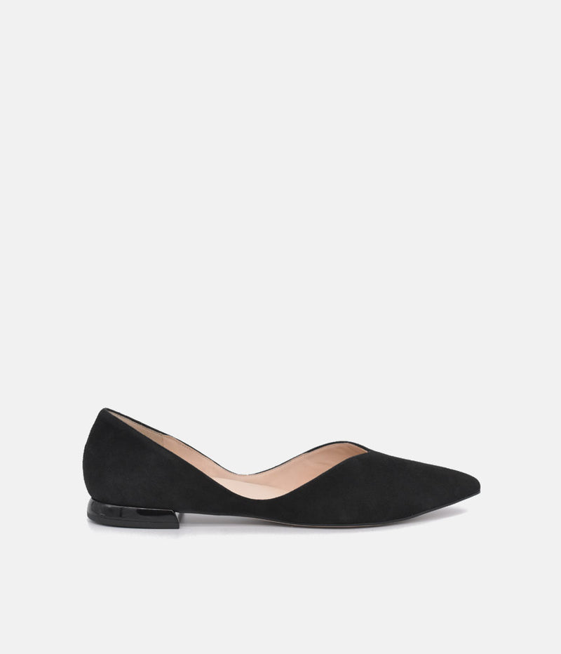 Hogl Chic Plush Black Suede Flats