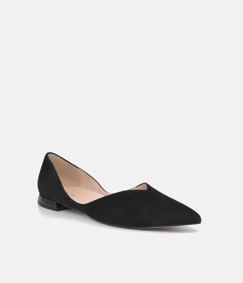 Hogl Chic Plush Black Suede Flats