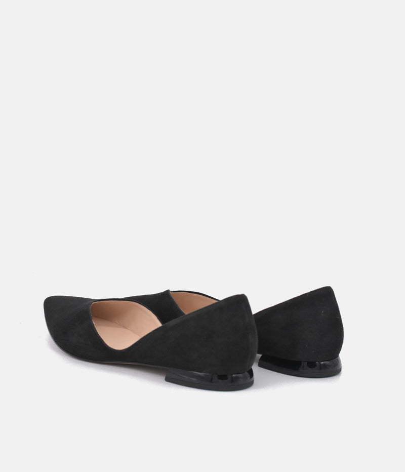 Hogl Chic Plush Black Suede Flats