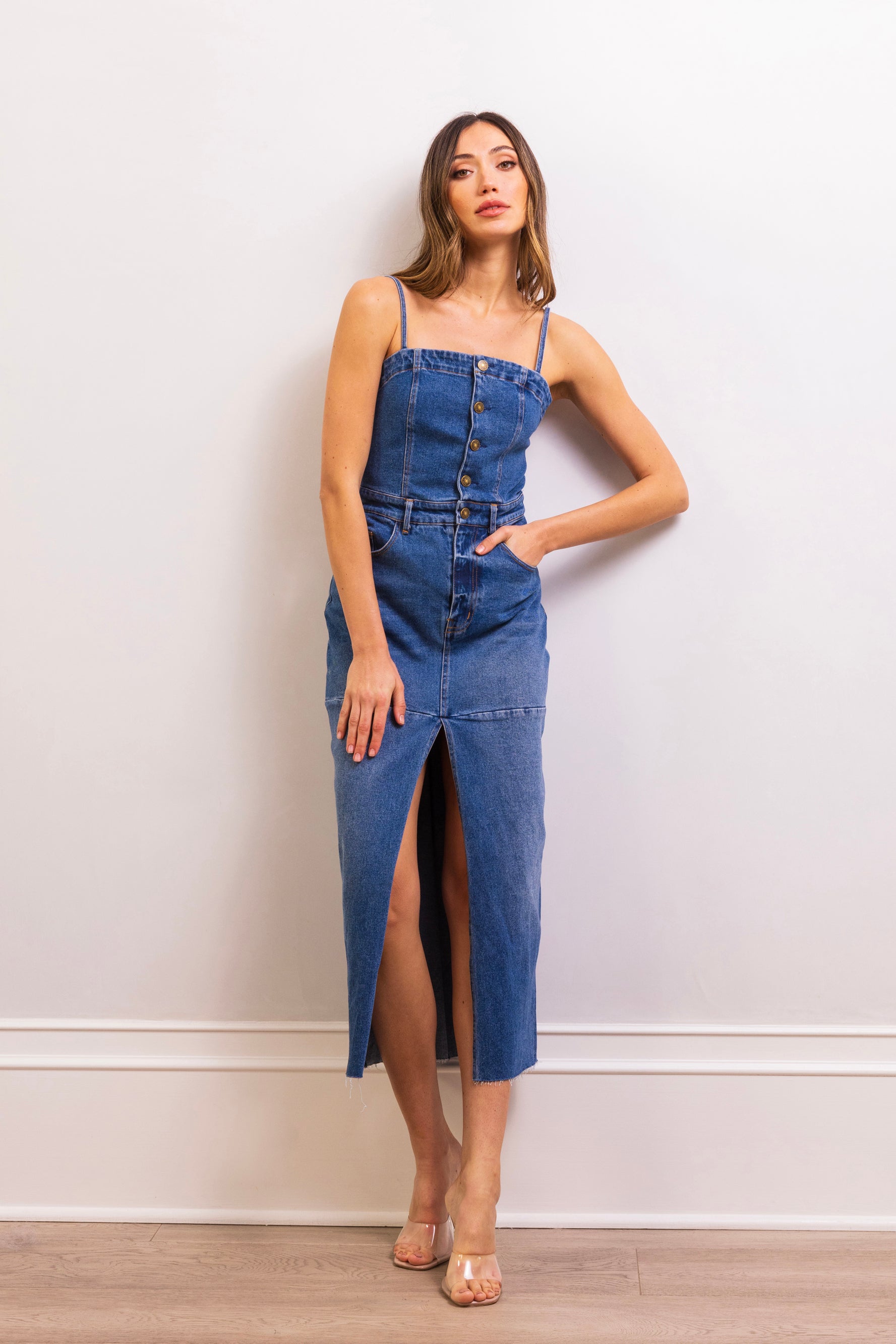 I Need You Denim Midi Dress – Tall Size
