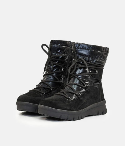 Tamaris Black Combi Winter Boots