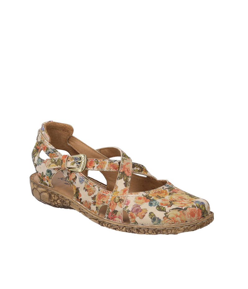 Josef Seibel Pretty Beige Floral Closed Toe Sandals