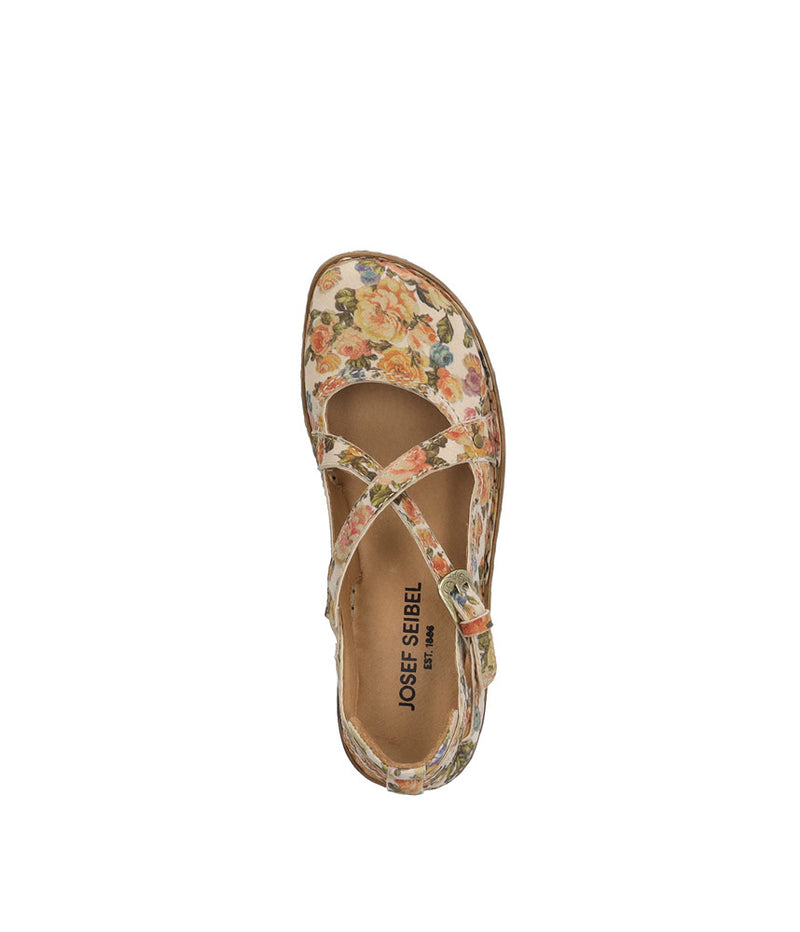 Josef Seibel Pretty Beige Floral Closed Toe Sandals