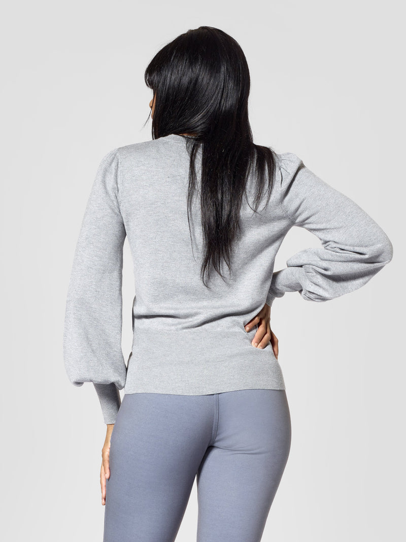Tall Grey Puff Sleeve Sweater | Tall Sweater | Tall Size