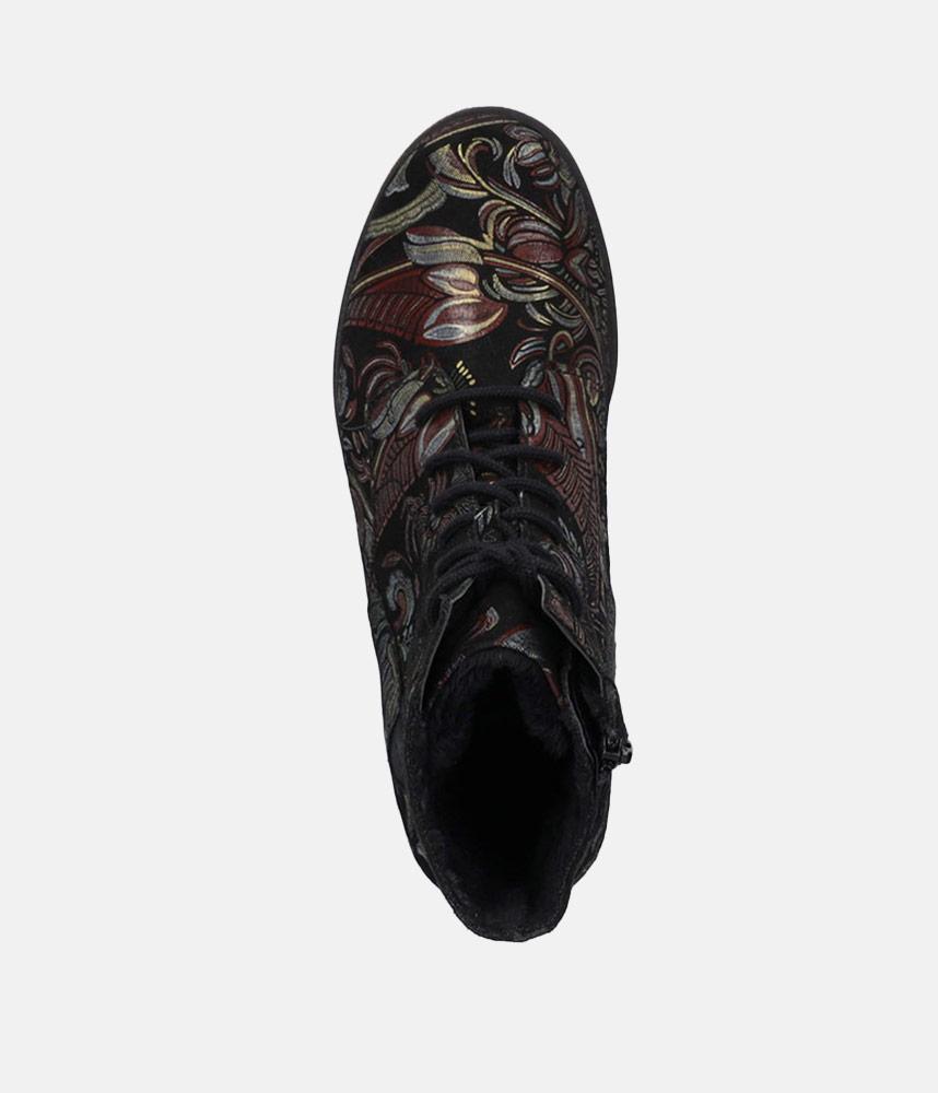 Josef Seibel Gorgeous Black Multi Lace Up Boots
