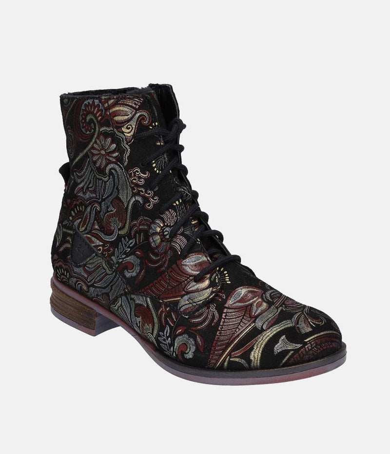 Josef Siebel Gorgeous Black Multi Lace Up Boots