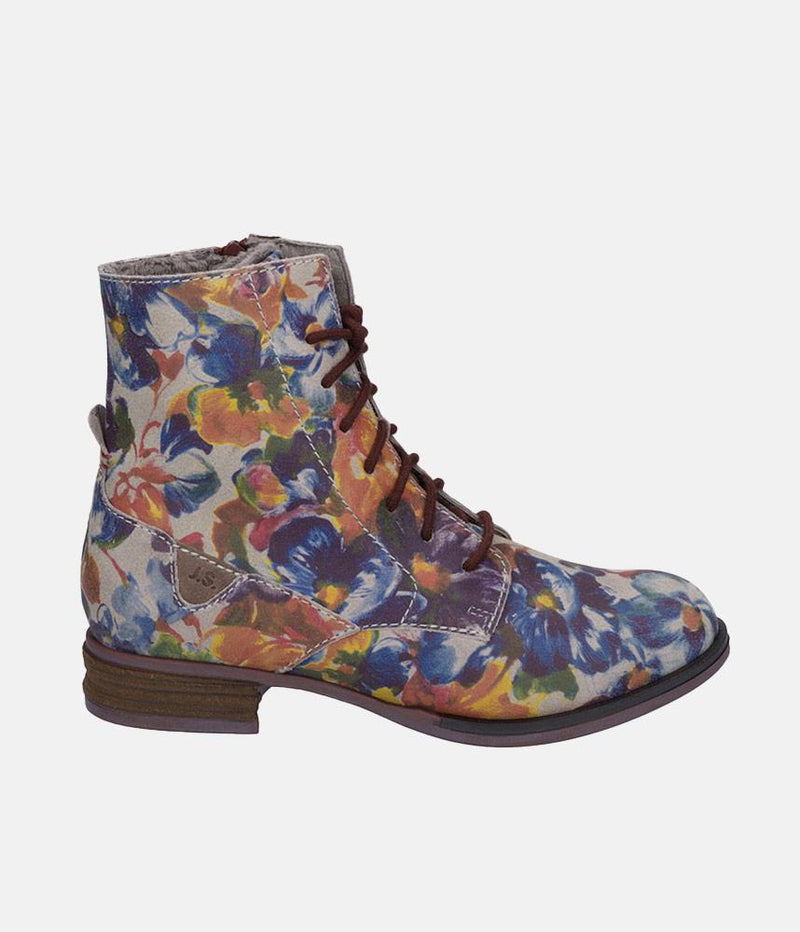 Josef Siebel Gorgeous Floral Print Lace Up Boots