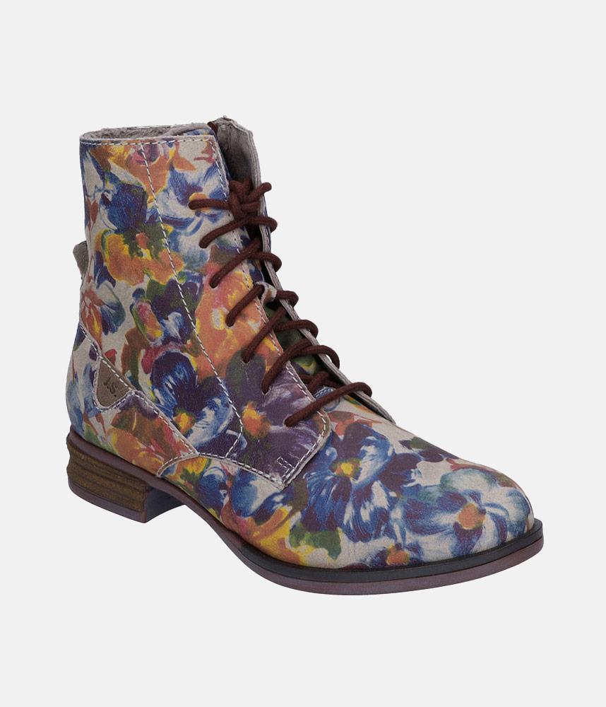 Josef Seibel Gorgeous Floral Print Lace Up Boots