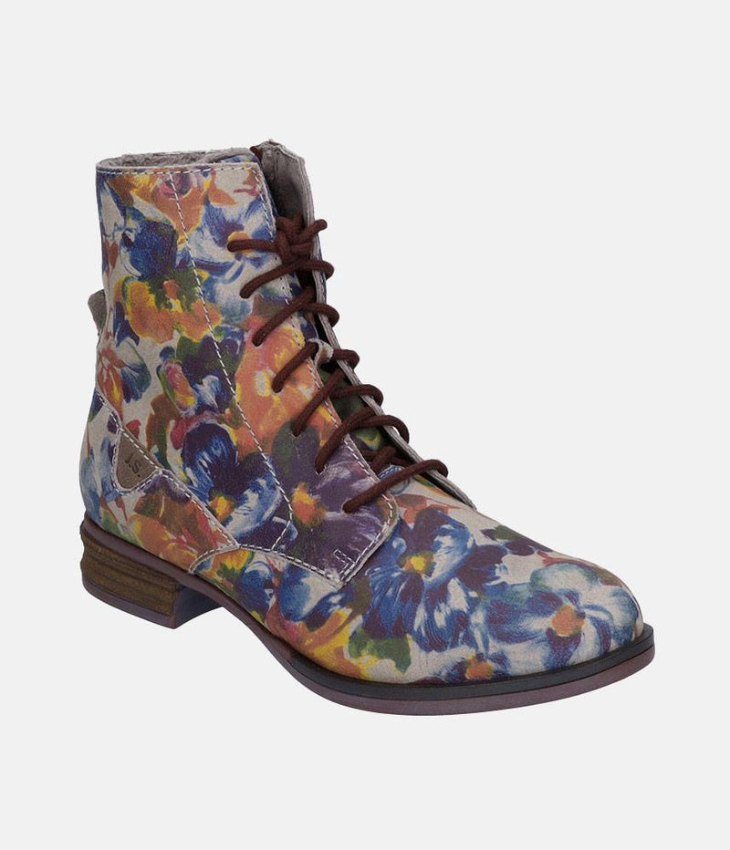 Josef Siebel Gorgeous Floral Print Lace Up Boots