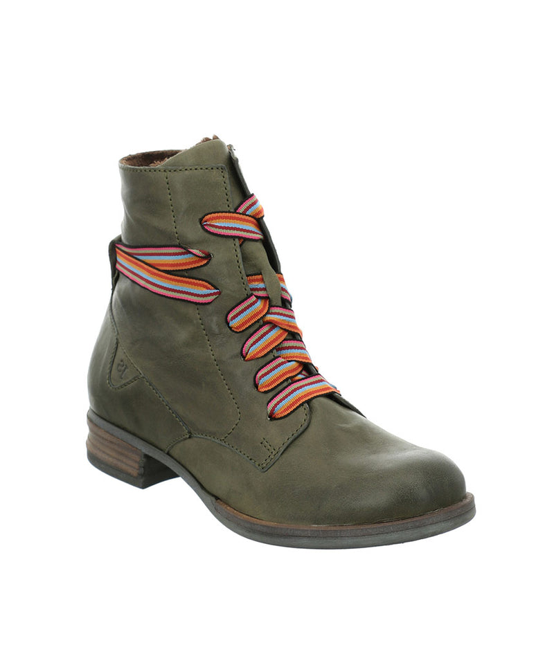 Josef Seibel Trendy Olive Green Lace Up Combat Boots